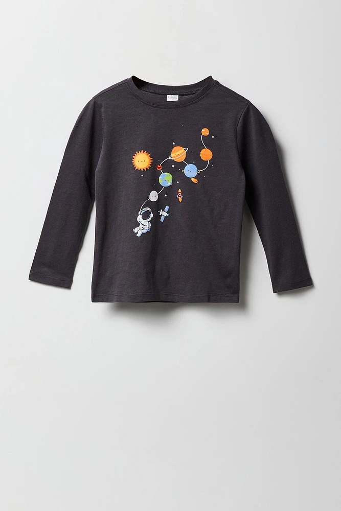 Toddler Boy Solar System Graphic Long Sleeve Top