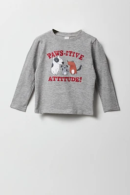 Toddler Boy Paws-itive Graphic Long Sleeve Top