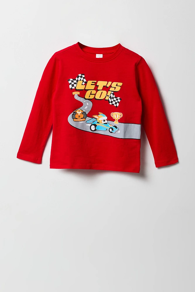 Toddler Boy Racecar Graphic Long Sleeve Top