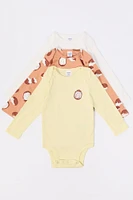 Baby Hedgehog Graphic Long Sleeve Onesie (3 Pack)