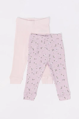 Legging fleuri pour bébé (Paquet de 2)