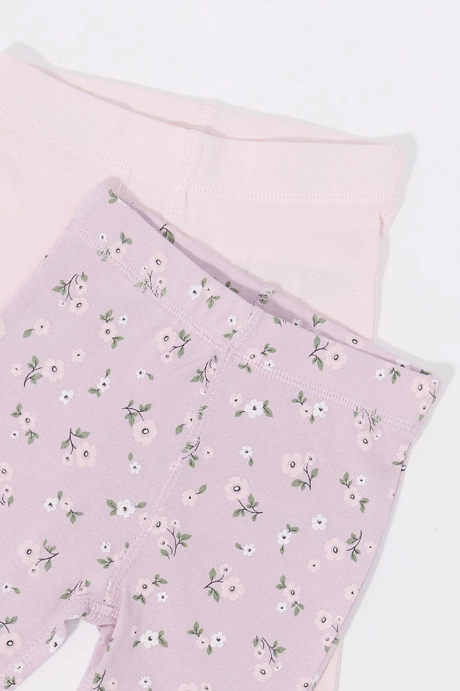 Legging fleuri pour bébé (Paquet de 2)