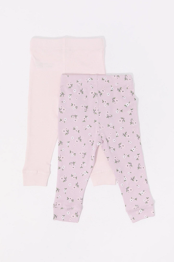 Legging fleuri pour bébé (Paquet de 2)