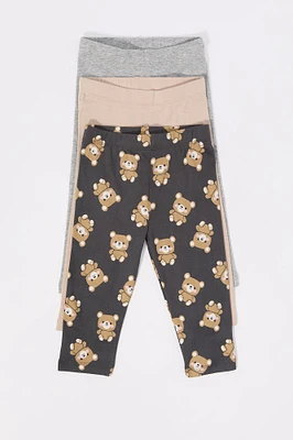 Legging à imprimé Ourson pour bébé (Paquet de 3)