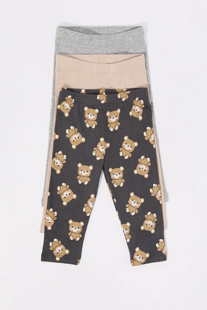 Legging à imprimé Ourson pour bébé (Paquet de 3)