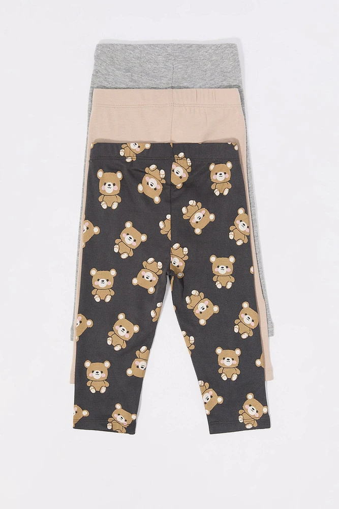 Legging à imprimé Ourson pour bébé (Paquet de 3)