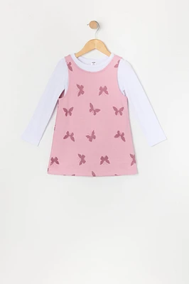 Toddler Girl Dress & Long Sleeve Top Set