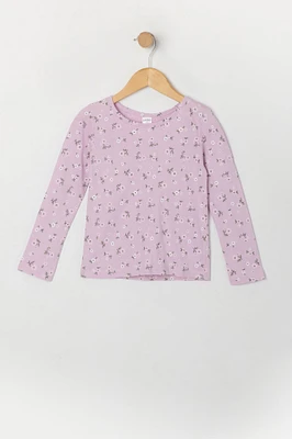 Toddler Girl Floral Print Long Sleeve Top