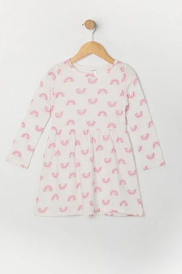 Toddler Girl Printed Long Sleeve Dress