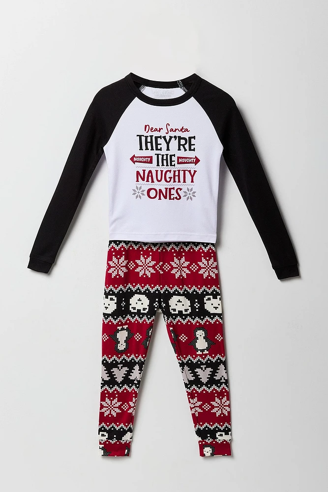 Ensemble pyjama Pyjamas de famille à imprimé Naughty or Nice pour tout-petit