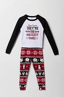 Ensemble pyjama Pyjamas de famille à imprimé Naughty or Nice pour tout-petit