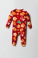 Combinaison Pyjama de famille en velours à imprimé friandises Noël pour bébé