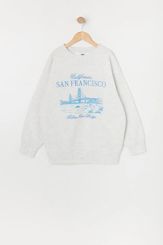 Girls San Francisco Graphic Oversized Sweater