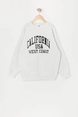 Girls California Twill Embroidered Oversized Sweatshirt
