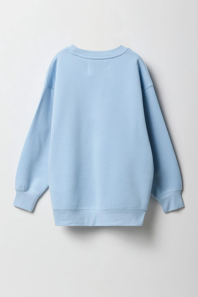 Girls Oversized Graphic Fleece Sweatshirt