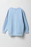 Girls Oversized Graphic Fleece Sweatshirt