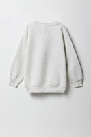 Girls Oversized Graphic Fleece Sweatshirt