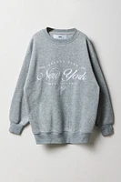 Girls Oversized Graphic Fleece Sweatshirt