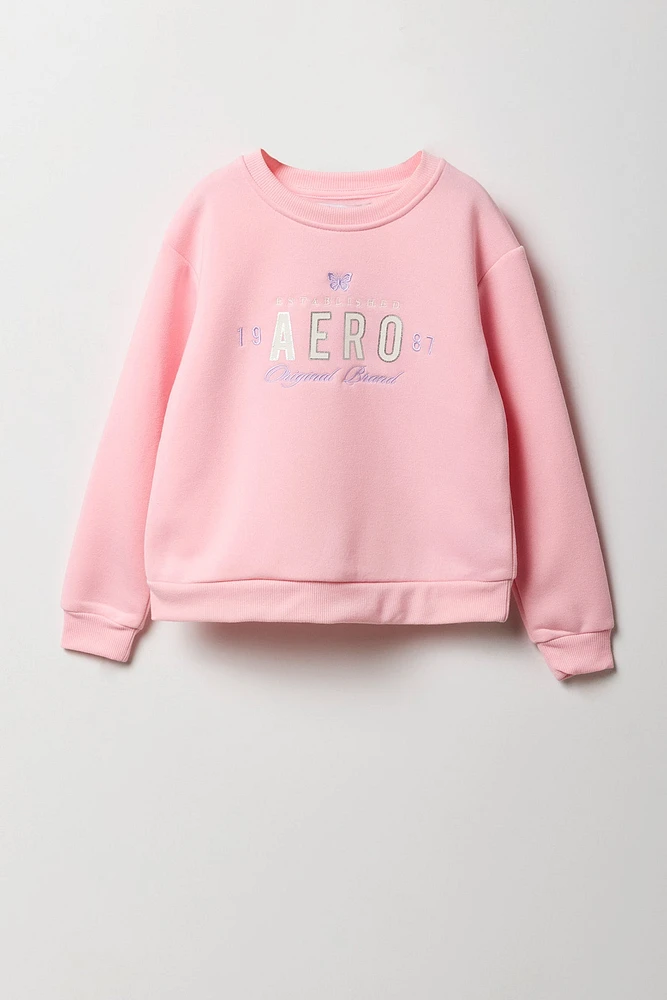 Girls Aero 1987 Embroidered Fleece Sweatshirt