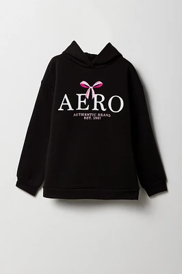 Girls Aero Bow Embroidered Fleece Hoodie