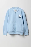 Girls Embroidered Fleece Bomber Jacket