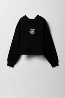 Girls Embroidered Fleece Hoodie