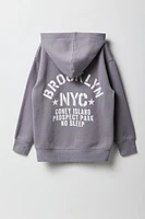 Girls Oversized City Graphic Fleece Hoodie