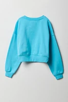 Girls Paris Chenille Embroidered Fleece Sweatshirt