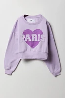 Girls Paris Patched Fleece Sweatshirt