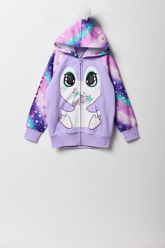 Girls Penguin Zip-Up Character Hoodie