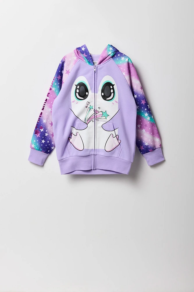 Girls Penguin Zip-Up Character Hoodie