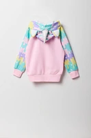 Girls Pink Unicorn Zip-Up Character Hoodie