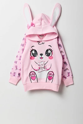 Girls Cowgirl Bunny Character Hoodie