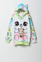 Girls Boba Cat Character Hoodie