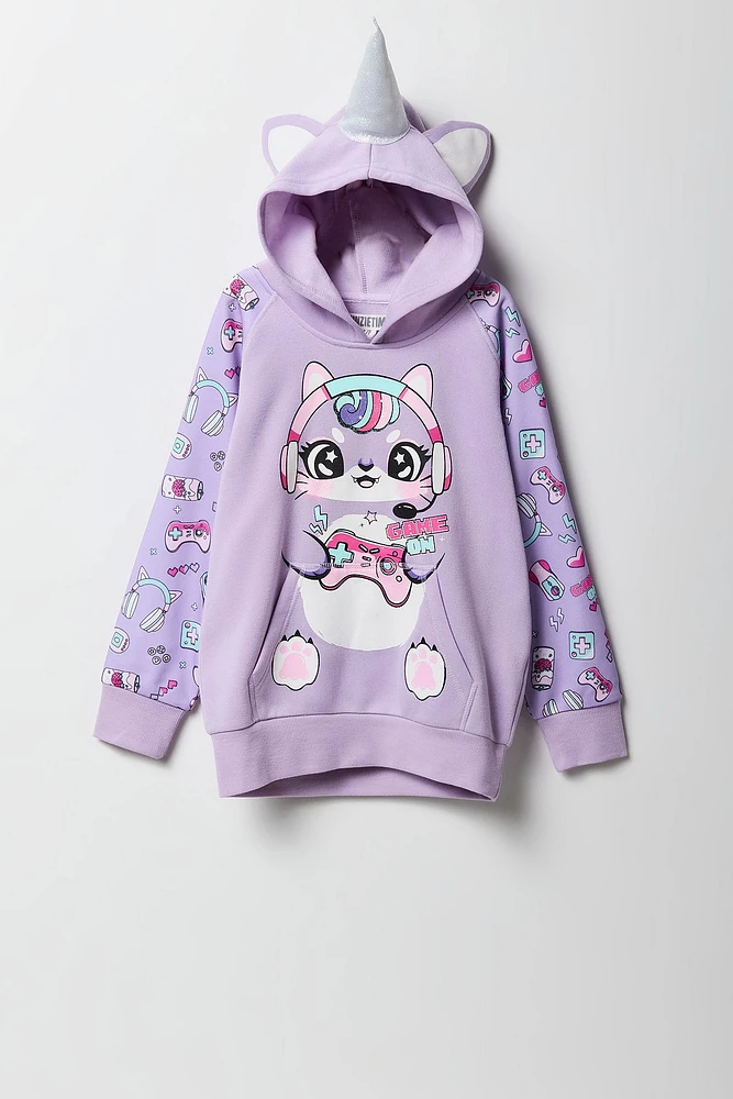 Girls Gamer Caticorn Character Hoodie