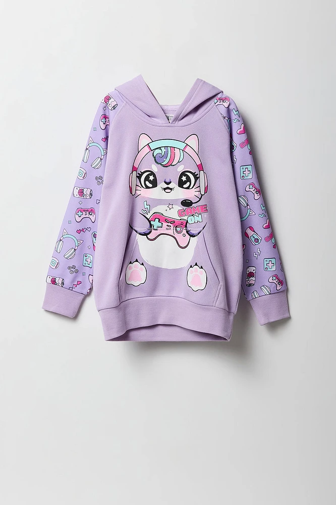 Girls Gamer Caticorn Character Hoodie