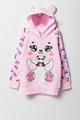 Girls Panda Bow Character Hoodie