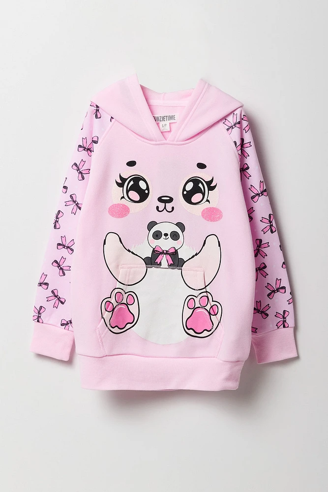 Girls Panda Bow Character Hoodie