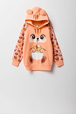 Girls Chipmunk Pancake Character Hoodie