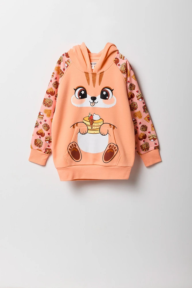 Girls Chipmunk Pancake Character Hoodie