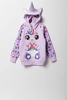 Girls Unicorn Cupcake Character Hoodie