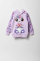 Girls Unicorn Cupcake Character Hoodie