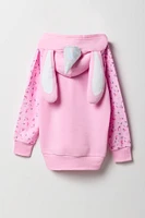 Girls Flower Bunny Character Hoodie