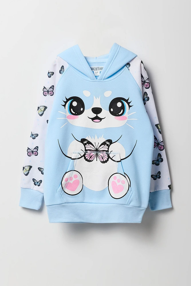 Girls Cat Butterfly Character Hoodie