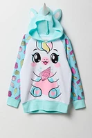 Girls Seashell Unicorn Character Hoodie