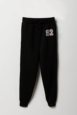 Girls Embroidered Fleece Jogger