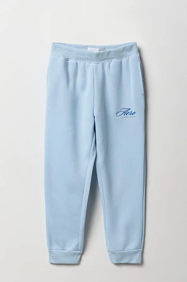 Jogger en molleton bleu avec motif brodÃ© Aero pour fille