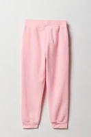 Jogger en molleton rose avec motif brodé Aero pour fille