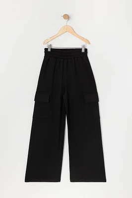 Girls Fleece Wide Leg Cargo Pant