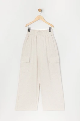 Pantalon cargo en molleton Ã  jambe large pour filles